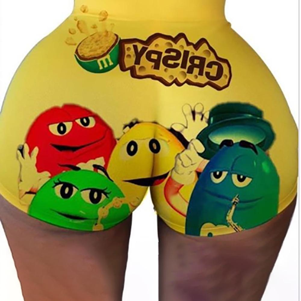 Women Sexy Printed Shorts Tight Fit Booty Lifting Yoga Pants Stylish Athletic Shorts For Gym Fitness And Everyday Wear