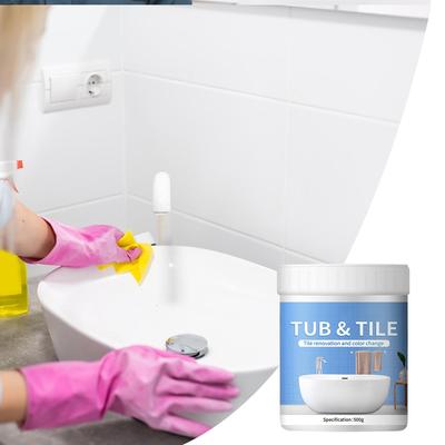 Bathroom Tile Paint Kit with Brush Water Based Quick-Dry Bath Refinishing Kit Bathtub Cover-up Kit Water Based for Bathtubs Sink