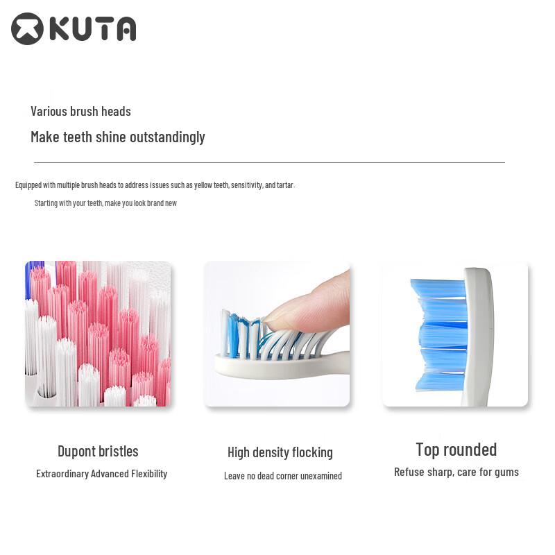 KUTA P9 Electric Toothbrush Replacement Heads, 4-Pack