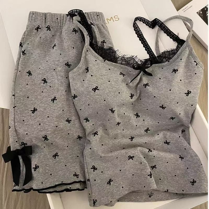 

Women s Summer Suit Women s Pajamas Set Trousers Sets Sleepwear Pijama Pajama Woman Shorts Home Clothes Sleep Lounge Underwear XXL сірий