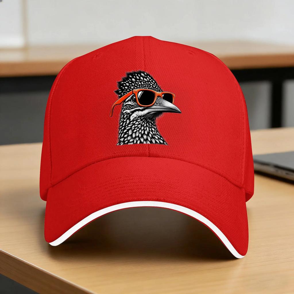 Summer Cool Roadrunner Bird Wearing Sunglasses Graphic Art Baseball Cap Outdoor Sports Street Style Custom Logo Sun Trucker Hat