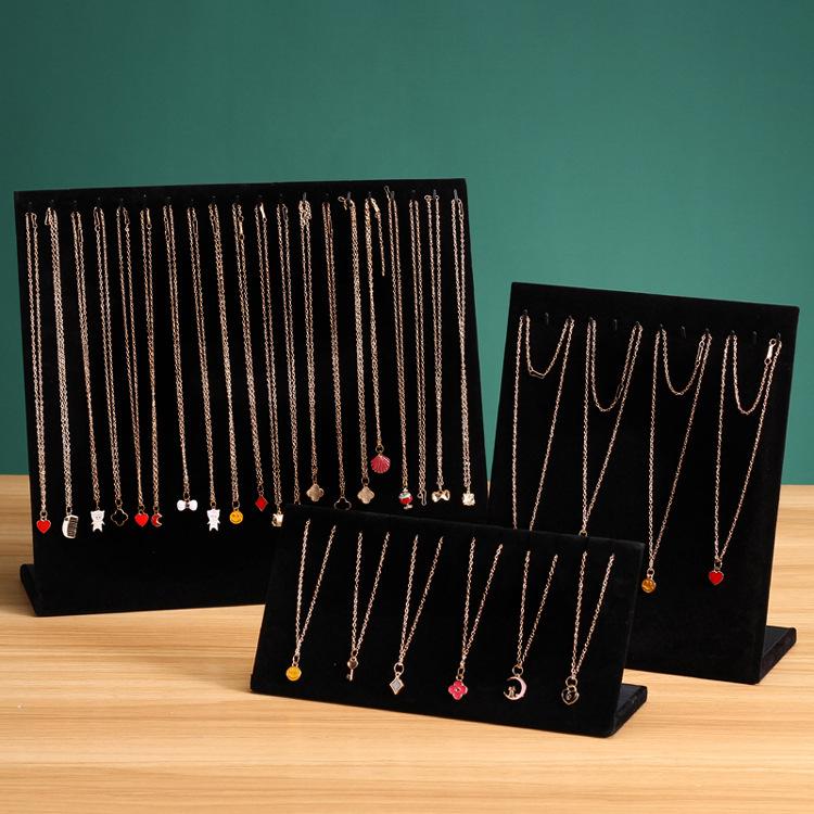 Jewelry Display Stand for Necklace Pendant Velvet Jewelry Organizer Holder for Bracelet Chains Stud Earring Display Rack