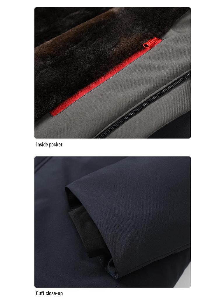 Men's Winter Plus Velvet Thickened Parkas: Warm Cotton Jackets for Middle-Aged and Elderly