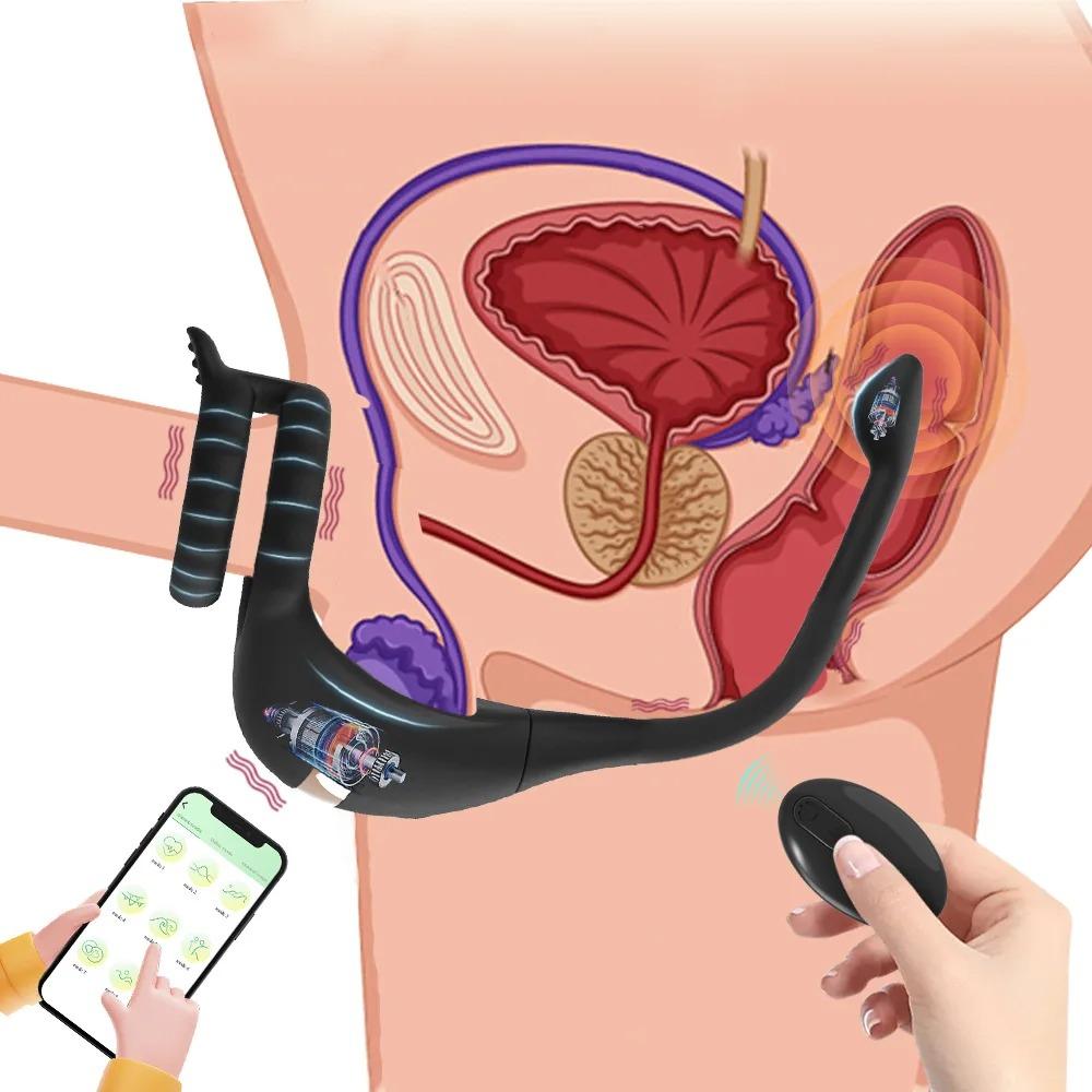 Dragon Knight Mobile Phone Remote Control Thrust Prostate Stimulator Testicle Massager Cockring