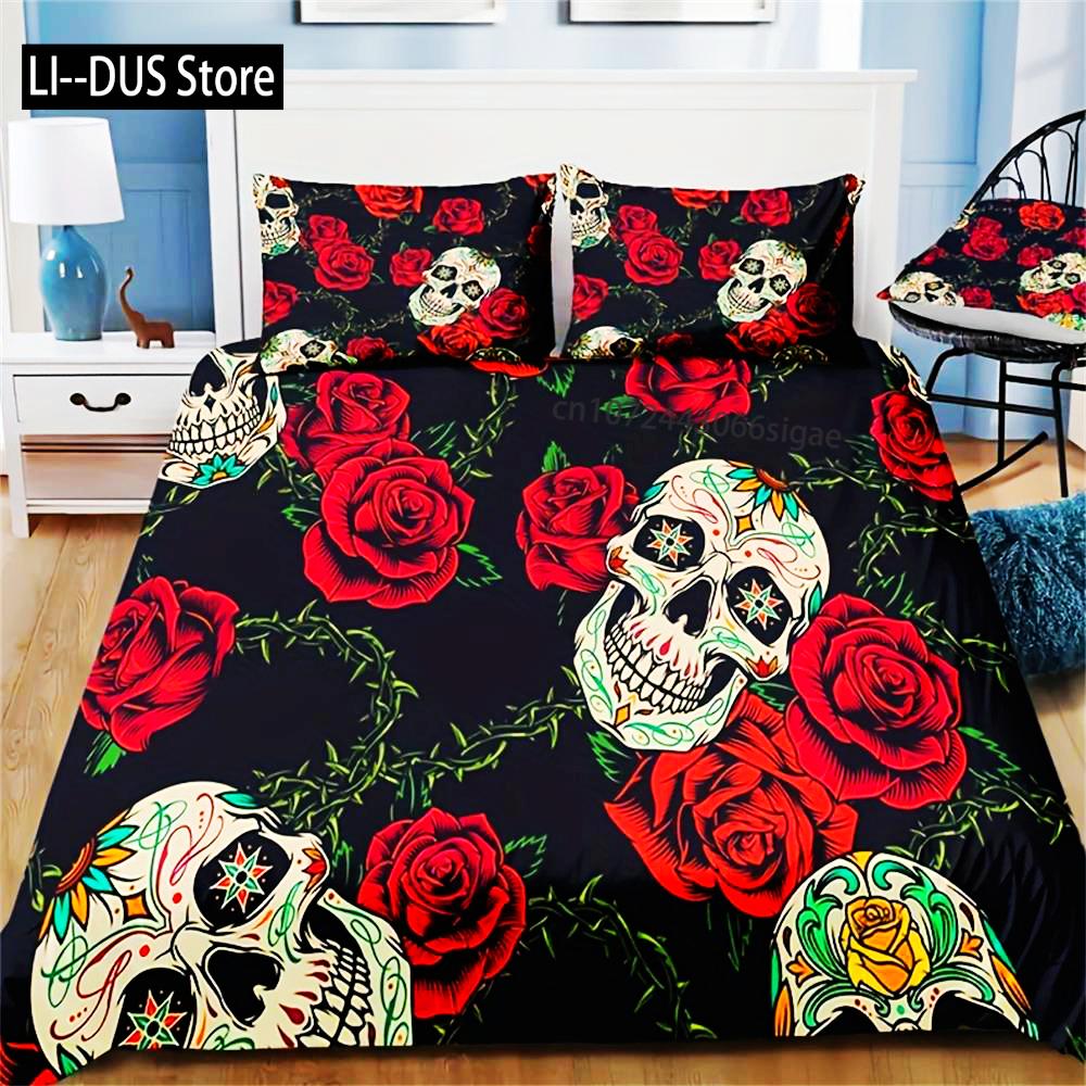 

Comforter 2/3Pcs Romantic Rose 3D Printed Soft And Comfortable Bedding For Bedroom Guest Room Decor Bedding Set Comforter (quilt)-EU Single(135*200cm)3pcs