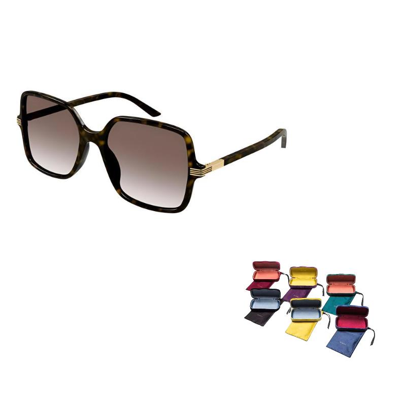 Gucci Gucci Logo Design Recycled Acetate Square Sunglasses Women's Brown