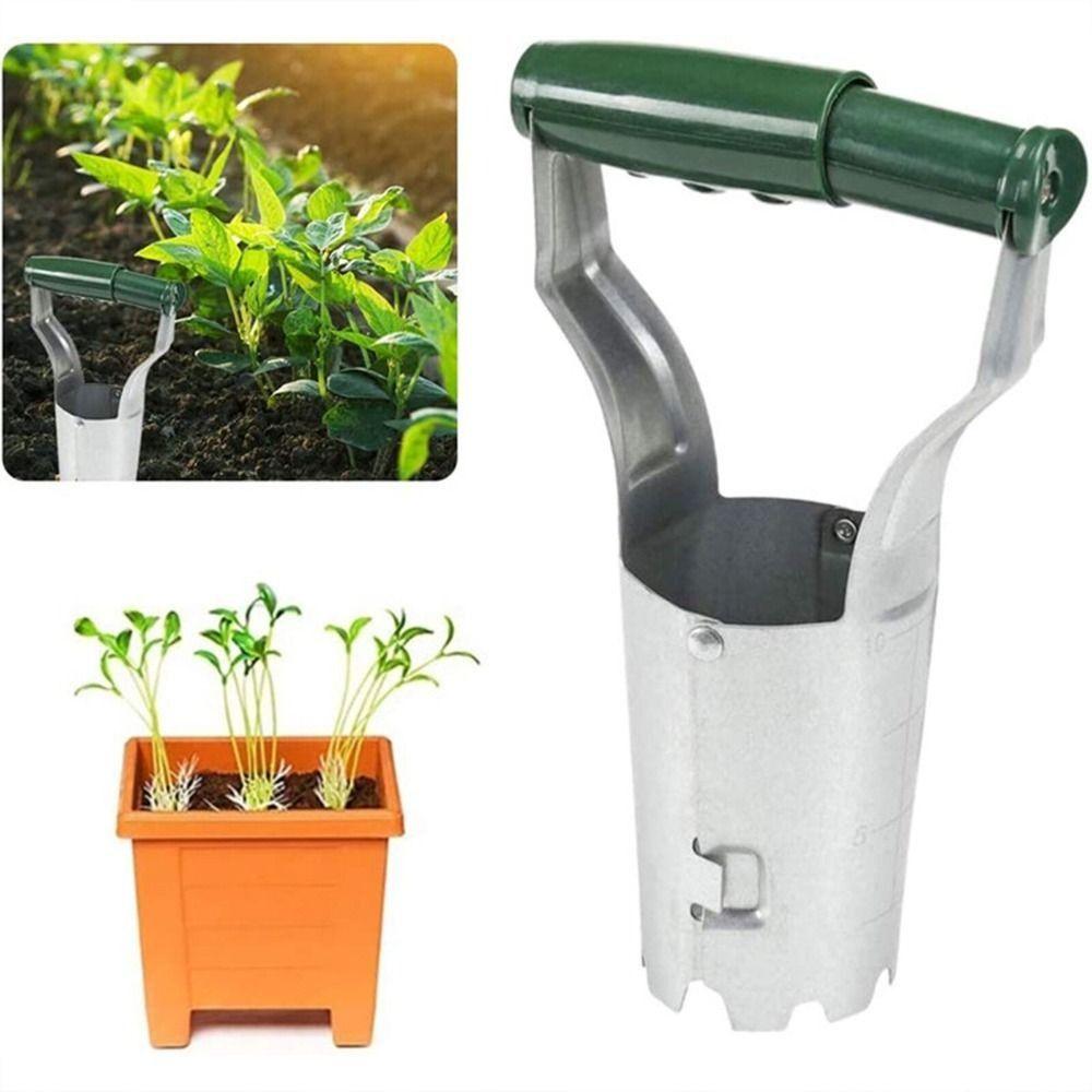 Stainless Steel Garden Seedling Transplanter Handheld Design Multifunctional Flower Transplanting Extractor Tool