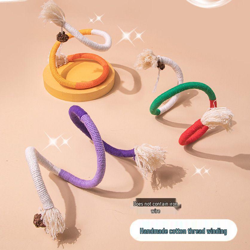 Cat Teething & Play Rope: Bite-Resistant Toy for Kitten Entertainment and Boredom Relief.