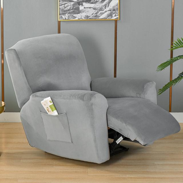 Wing Chair Cover Velvet Plush High Stretch Slipcovers For Wingback Chairs Slipcover Washable Armchair Protector Cover