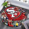 SF 49ers Muster runder Teppich, Teppich für Wohnzimmer Schlafzimmer Spielzimmer, Rutschfeste Bodenmatte, Feiertagsgeschenke und Geburtstagsgeschenke.