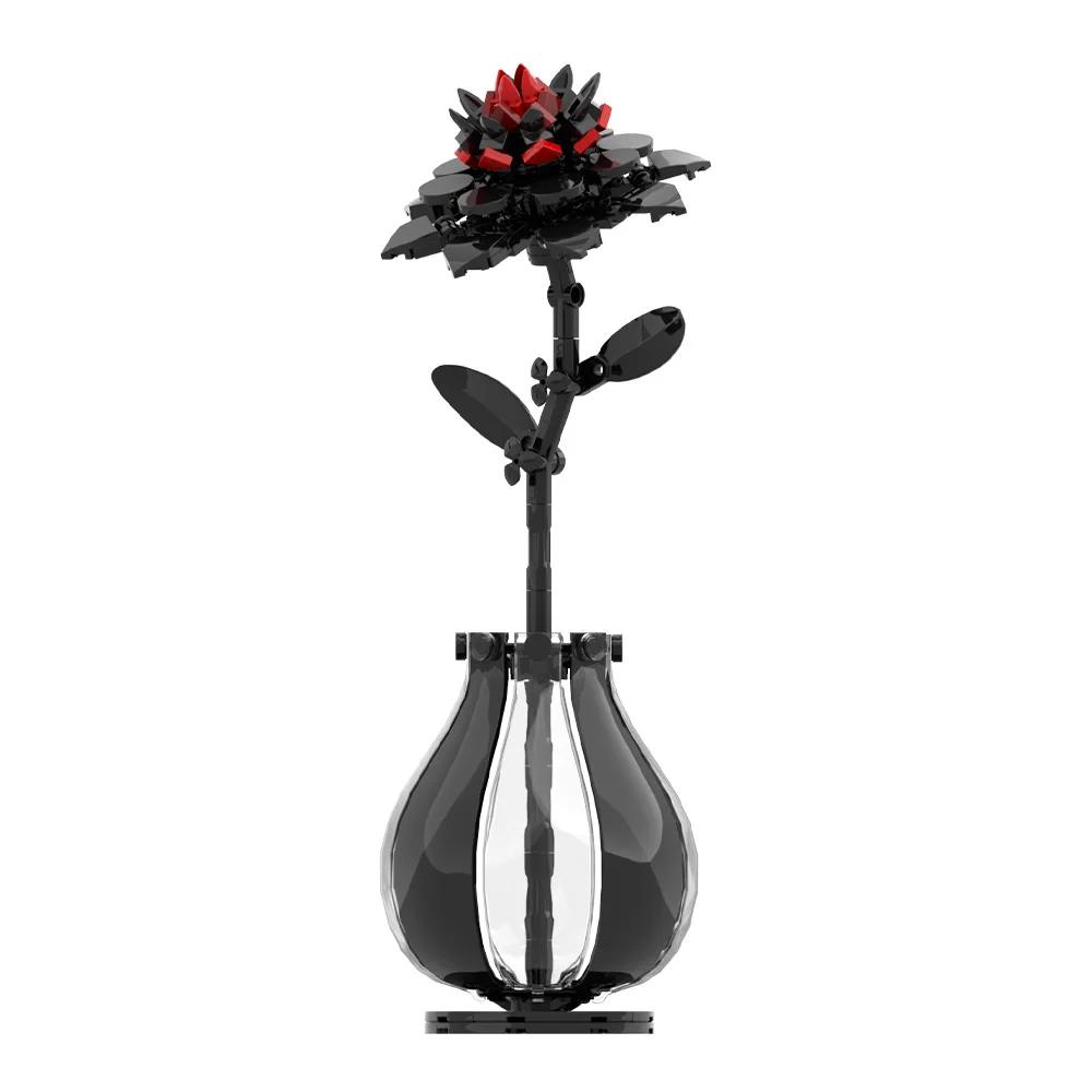 MOC Rote Dahlie Blumenbausteine Modell Dahlie Tianzhu Pfingstrosenpflanze Blumenbausteine Spielzeug Romantisches Valentinstagsgeschenk für Paare