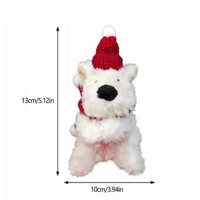 Car Plush Dog Doll Car Wiper Turn Signal Switch Decoration Steering Light Wipe Ornament Cute Bowknot Dog Car Interior Decor Gift