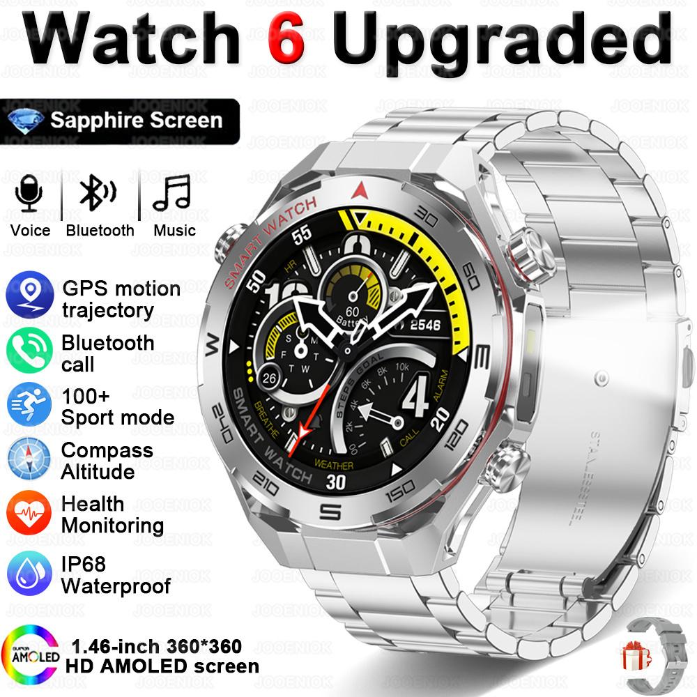 New Bluetooth Call Smart Watch Men Heart Rate Health Monitoring Altitude Air Pressure Detection LED Flashlight Smartwatch