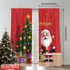 2pcs 2D flat printing Merry Christmas Popular Drapes christmas my partstom santa Polyester Without Electricity Festive Wall