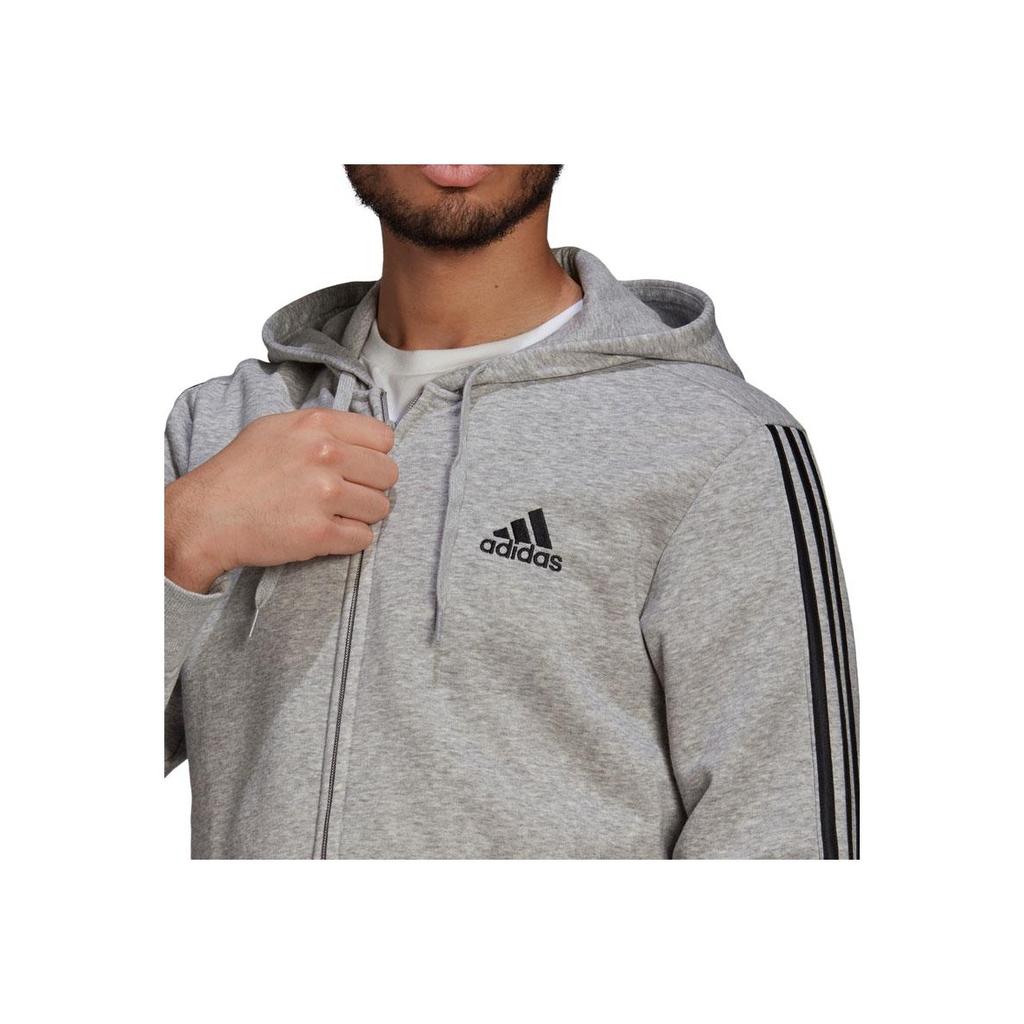 adidas Essentials Logotryck Dragskoförsedd Huvförsedd Sportjacka Herr Ytterkläder Grå GK9586