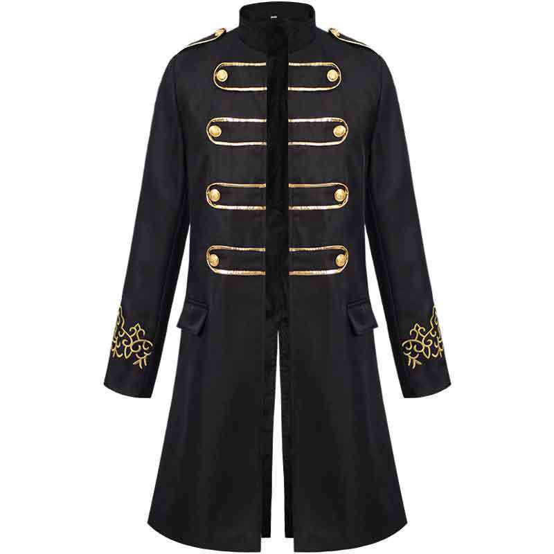 Yiman Medieval Steampunk Embroidered Men s Halloween Outerwear for Stage Performances L