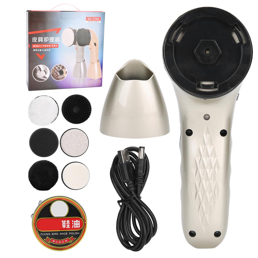 Electric Shoe Polisher Rechargeable Shoe Cleaning Leather Care Portable Handheld Shoe Shine Kit