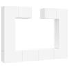 6 piece TV cabinet set white particleboard