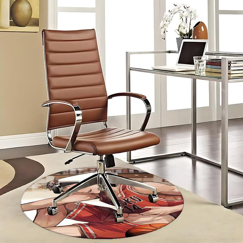 

1pc Anime Basketball Player with SHOKU 14 Chair Mat - Round Carpet for Office, Home Decor 80cm