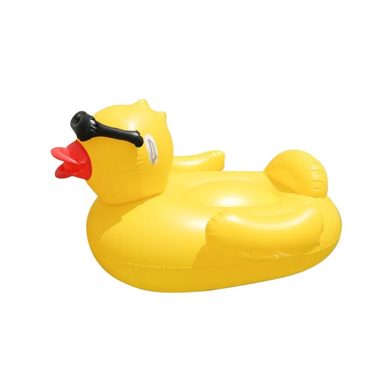 

Summer Swimming Circle Inflatable Yellow Duck Mounts Glasses Duck Water Hanging Bed Outdoor Swimming Water Floating Bed Adult
