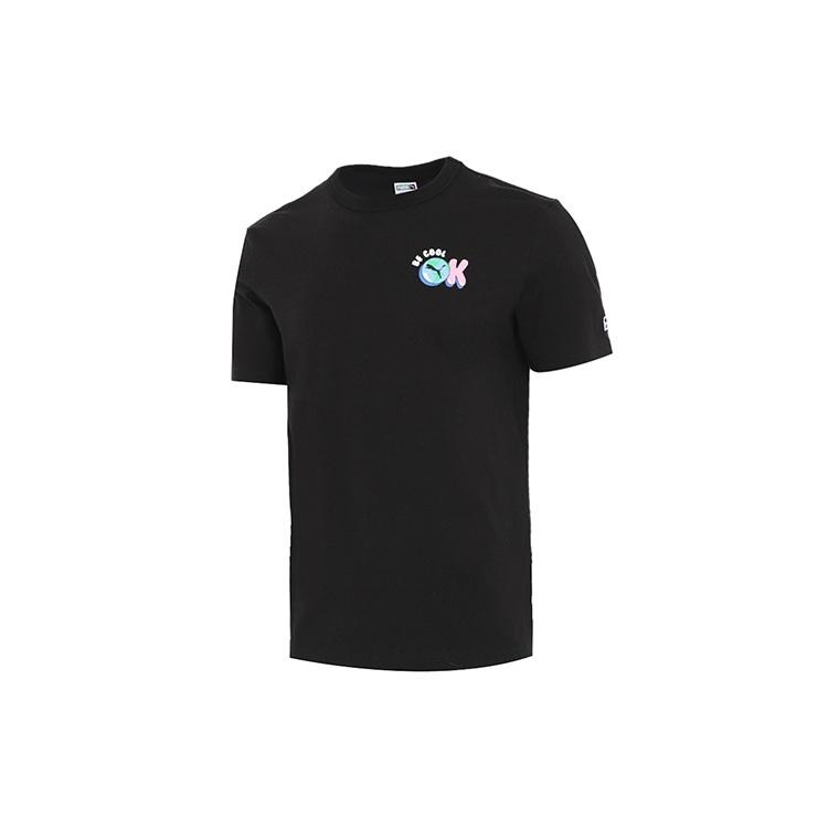 PUMA Downtown Graphic Tee Black Blue Pink Men s 531335-01 L