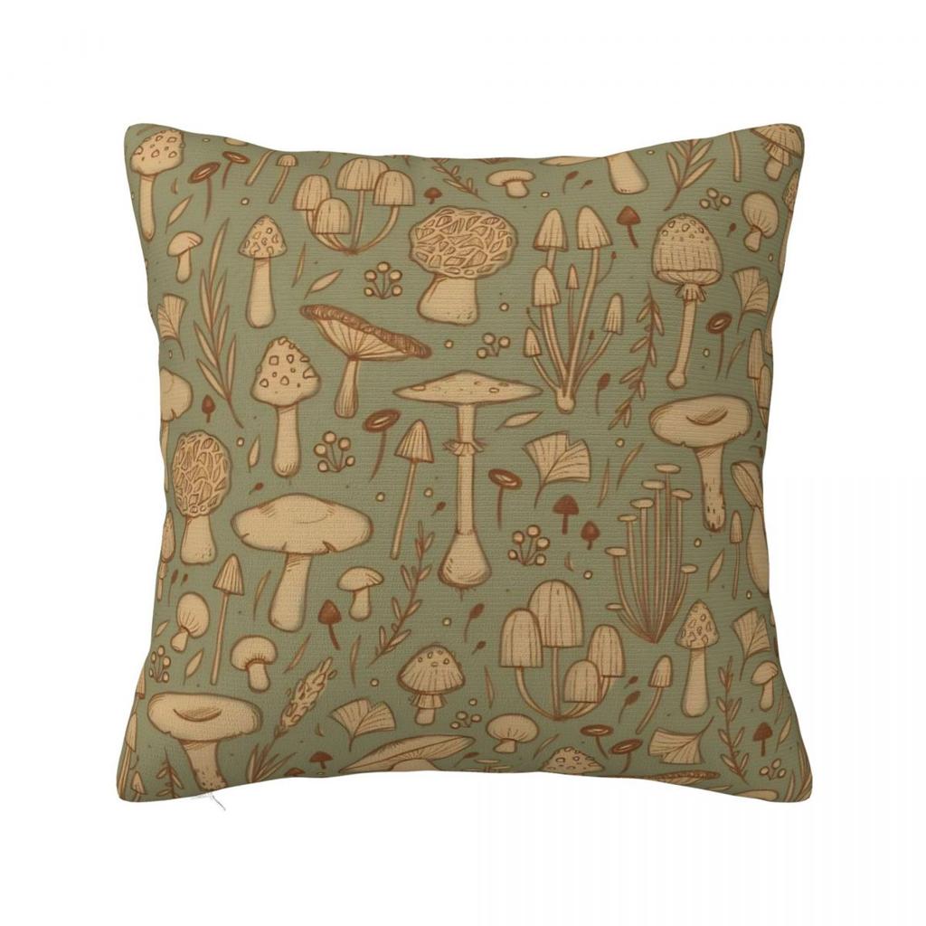 Mushroom Cartoon Pillow Case Forest Plant Cushion Cover Novelty Zippered Decorative Throw Pillow Case Cover for Living Room