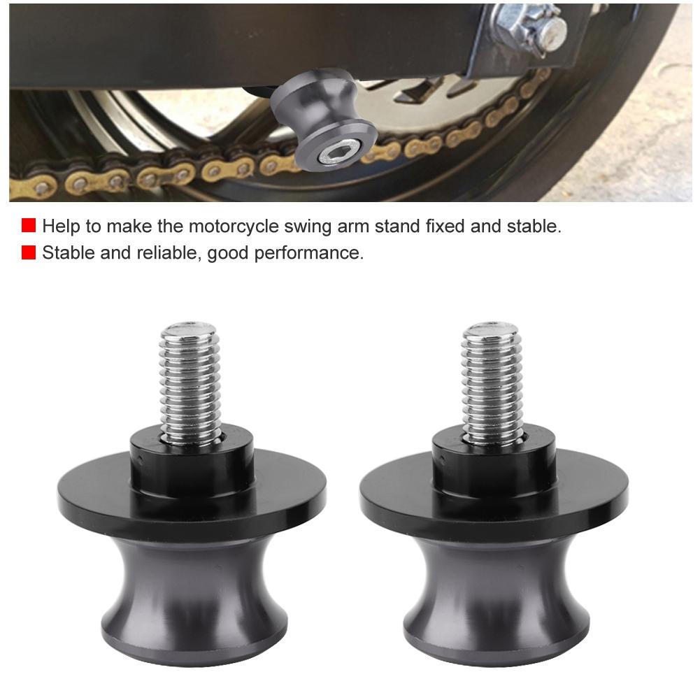 2pcs 6mm Motorcycle CNC Rear Stand Swing Arm Spool Sliders Stand Swingarm Bobbins
