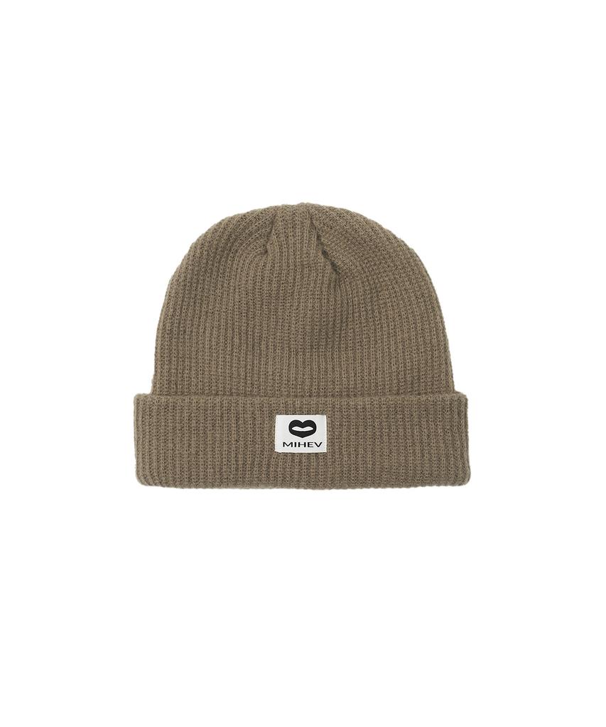 Mihebeu Classic Label Beanie Beige