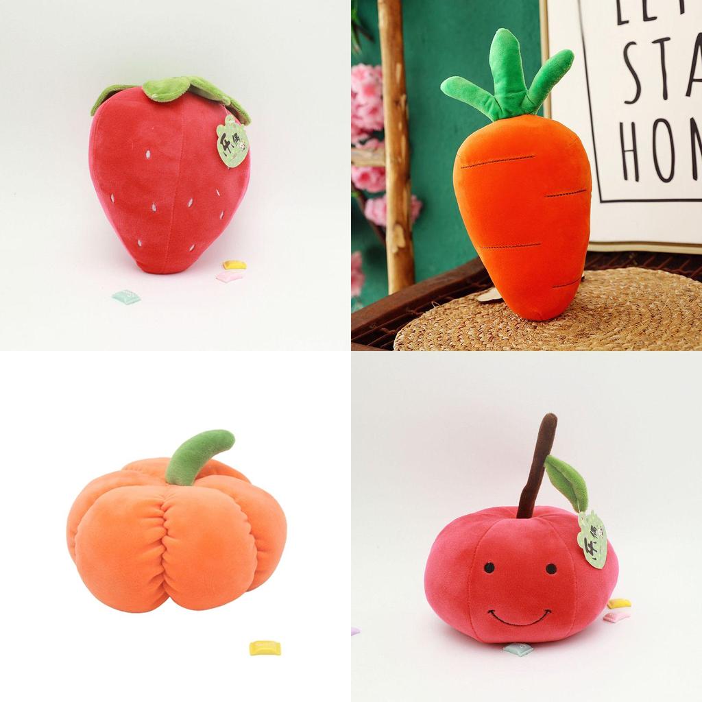 High-quality Fruit Vegetable Plush Dolls With Keychain Adorable Comfortable Realistic
