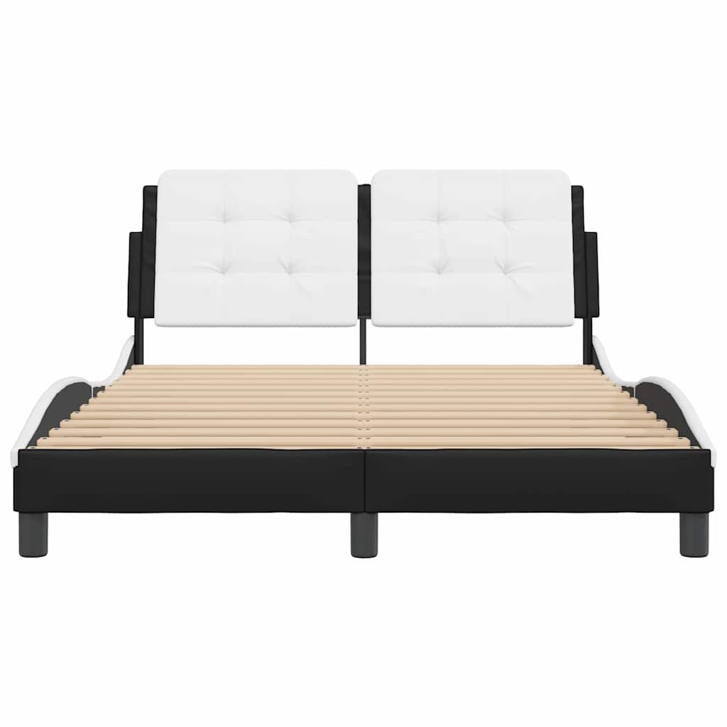 Bed Frame without Mattress  Zadar  Black and White 120 x 200 cm Faux Leather