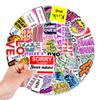50 New English Phrases Graffiti Stickers Skateboard Refrigerator Mobile Phone Tablet Computer Decoration Stickers