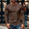Men's Autumn and Winter Round Neck Long-sleeved T-shirt Slim Breathable Pullover Casual Long-sleeved Bottoming Shirt Tops