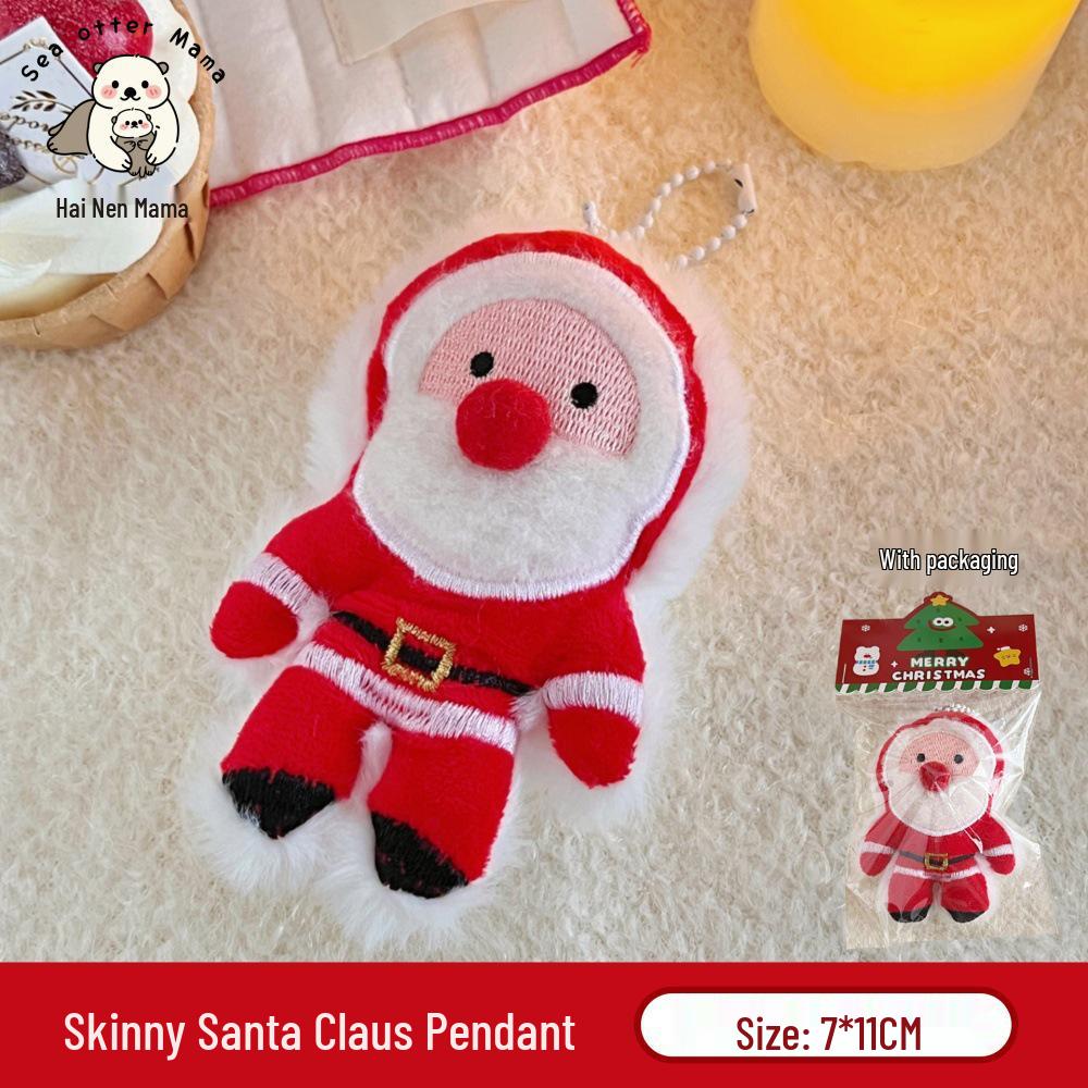 Tengyi Christmas Plush Doll Pendant - Cute Ornament & Versatile Keychain for Girls' Bags