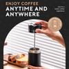 Portable French Press Coffee Maker, 320ml Insulated 304 Stainless Steel Vacuum Cup with Leak Proof Lock Lid, 8 Hours
