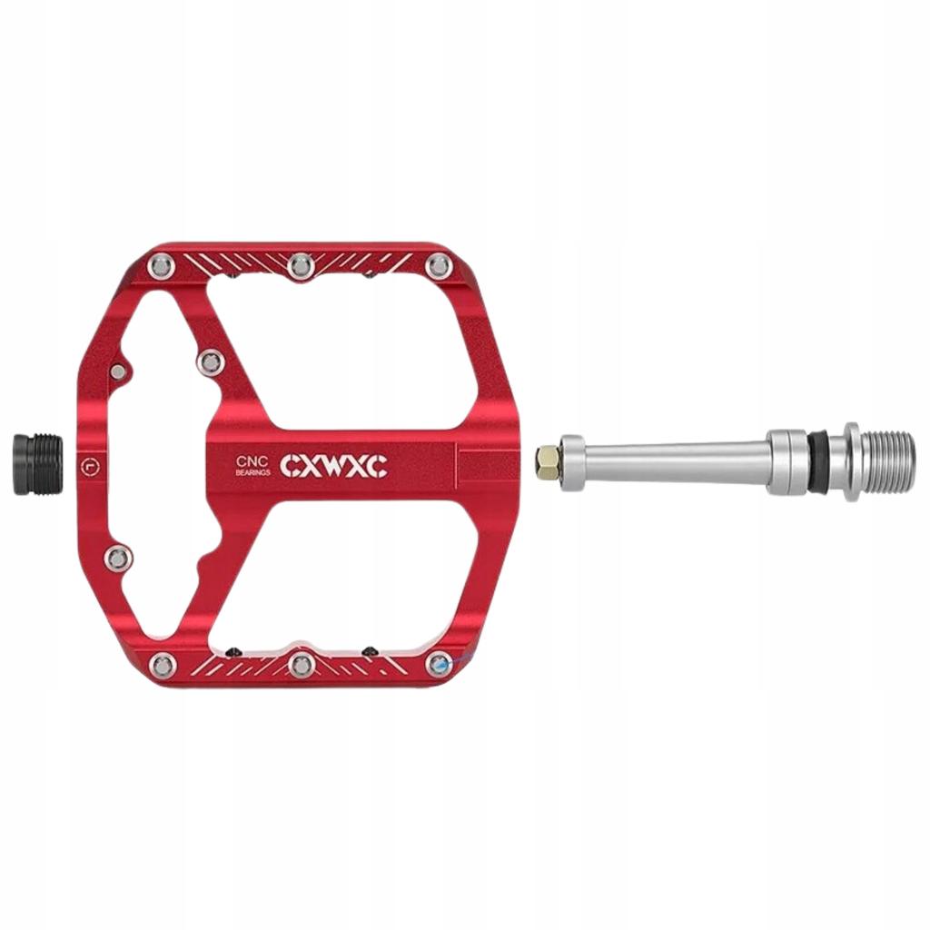 CXWXC Red Aluminum Reflective Machined Platform Bicycle Pedals