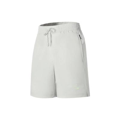 Li Ning Fitness Series Solid Color Elastic Waist Sports Shorts Men Shorts Antarctic-Gray AKSS107-3