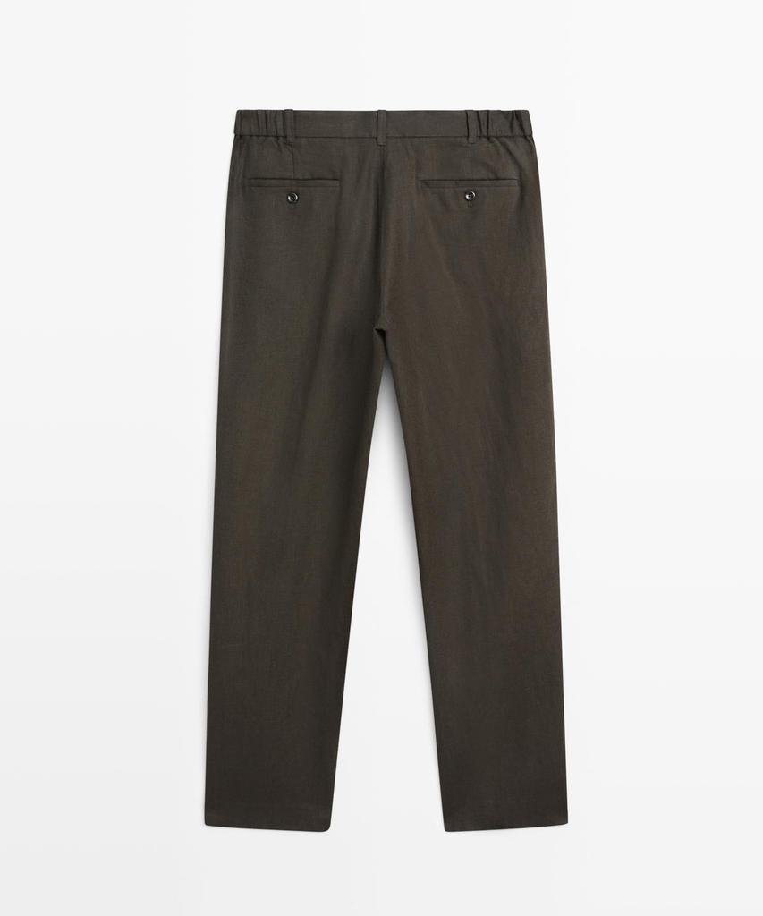 Masimodutti Tapered Fit Linen Pants