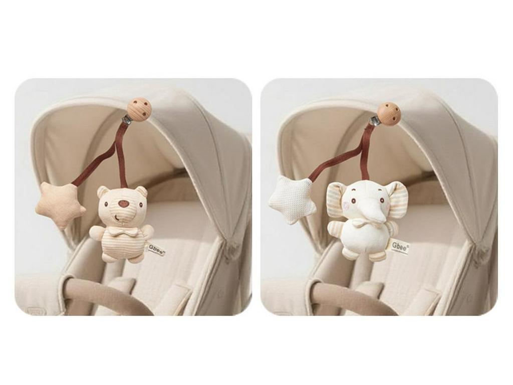 Gbee Organic Cotton Wooden Baby Rattle: Newborn Soothing Crib Toy for Early Education