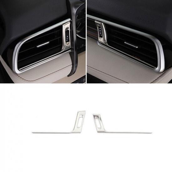 For Toyota Camry 18- Silver Titanium Dashboard L&R Air Outlet Vent Trim 2PCS