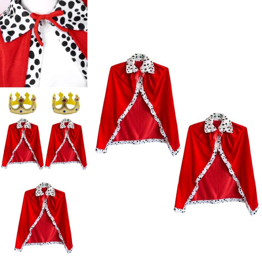 New 80cm White Polka Dot Cape For Halloween King Costume