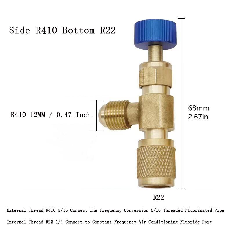 R410 - R22 Refrigeration Tool Air conditioning Safety Valve Adapter Fitting Refrigeration Charging Copper Adapter Tools For R410