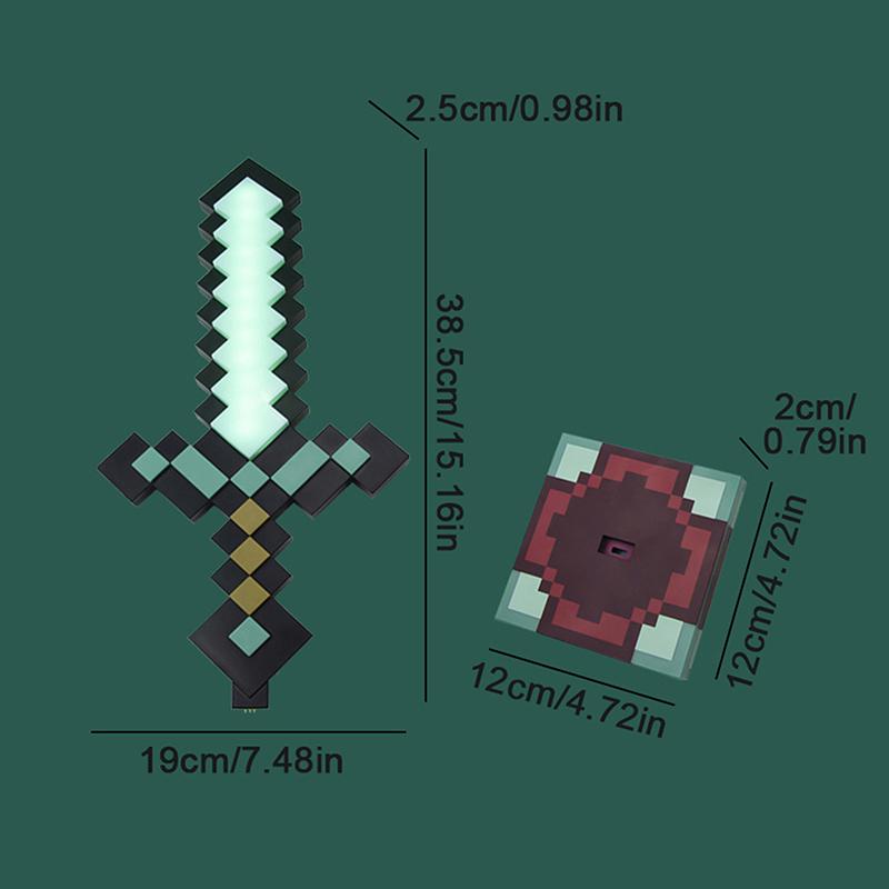 Diamond Sword Night Light Ornament Color Changing Sword Game Accessories Gift Toy Model Desk Lamp Decoration