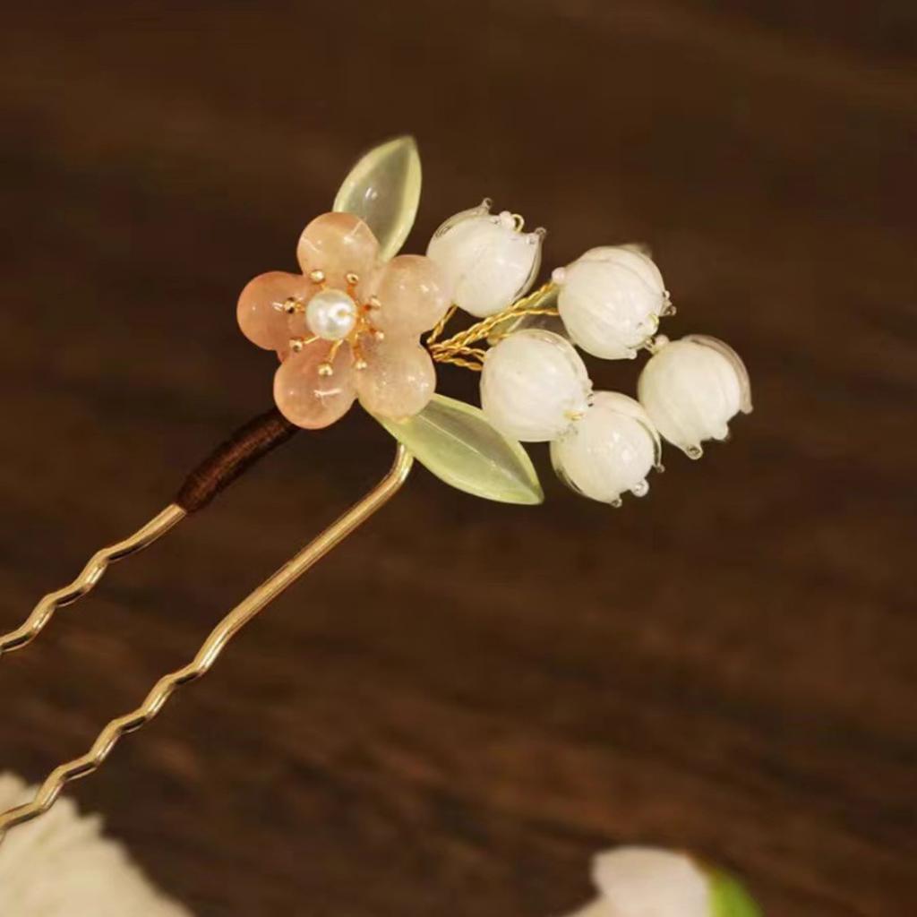 U Shape Peony Hairpin For Women Vintage Chinese Style Flower Hair Stick Handmade Metal Jewelry Hair Accessory Hanfu Hair Comb