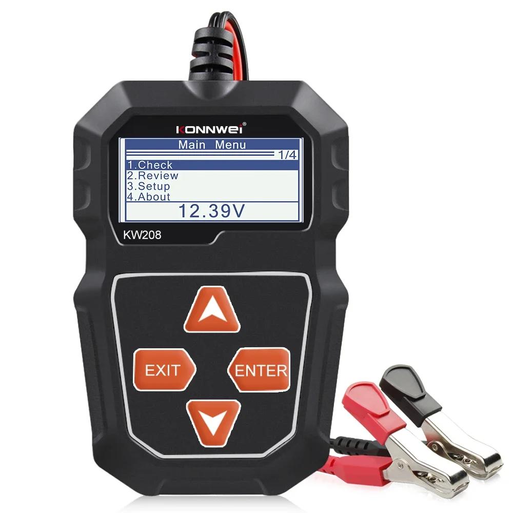 KONNWEI KW208 Car Battery Tester 12V 100 to 2000CCA Cranking Charging Circut Analyzer 12 Volts Tools
