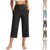 Women High Waist Cropped Pants with Pockets Relaxed Fit Stretch Athletic Capris Lightweight Casual Trousers for Everyday Wear