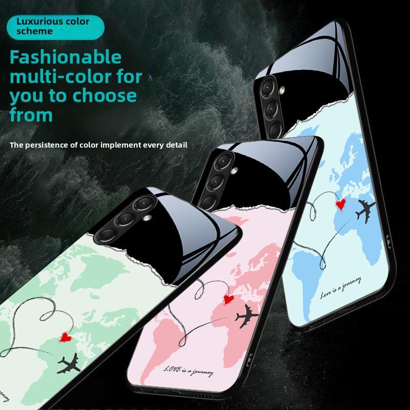 Phone Case  Glass TPU PhoneCase for Samsung Galaxy S26 S25 S24 S23 S22 S21 FE,Ultra,Plus Dropresistant Colorful Flight