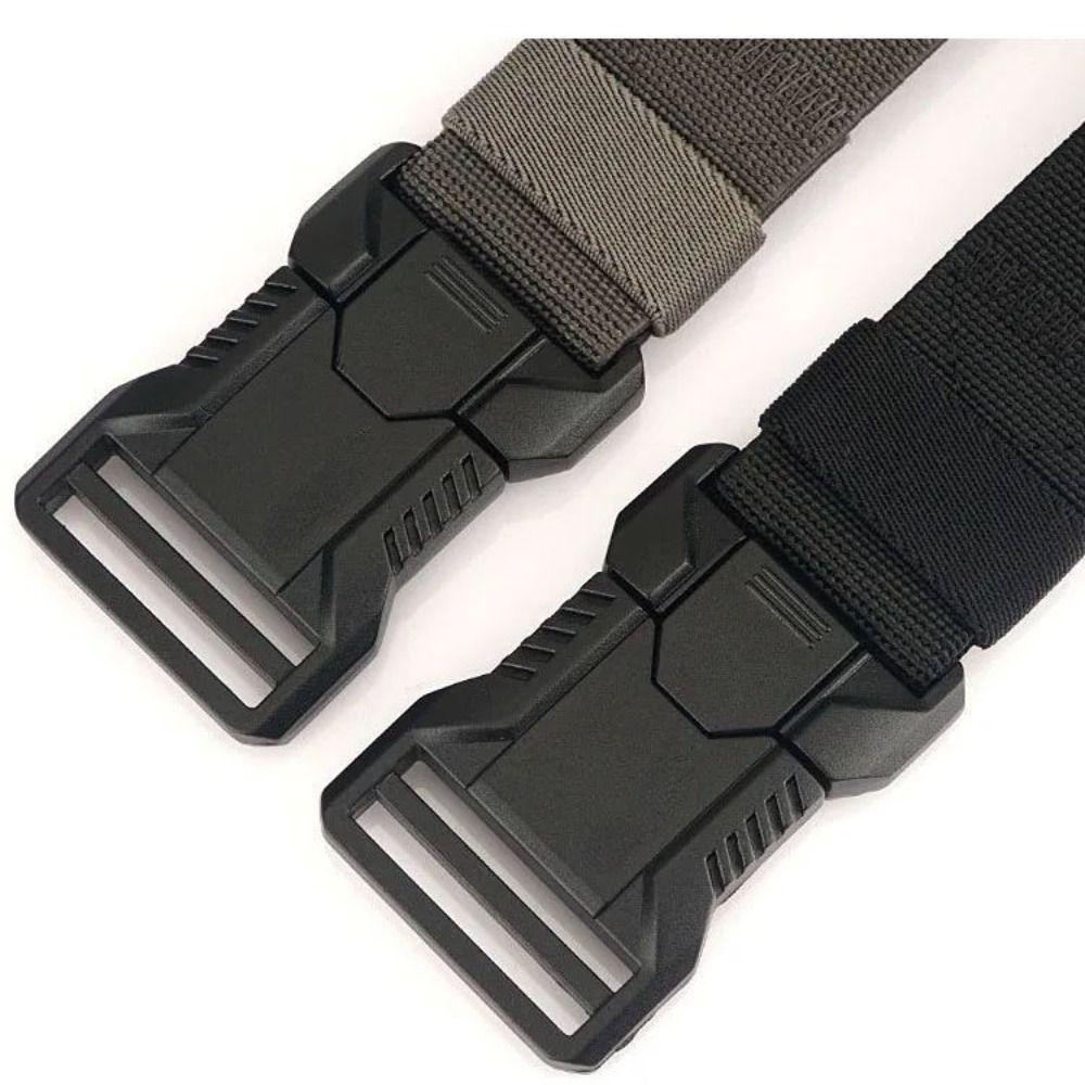Casual Alloy Buckle Men's Nylon Belt Elastic All-match Canvas Belt Simple Korean Style Jeans Waistband Men/Boys
