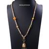 Thailand Amulet Necklace with Diamond Inlaid Bodhi, Star Moon Design, Quick Release Buckle, Thangka, and Emerald Jade Pendant