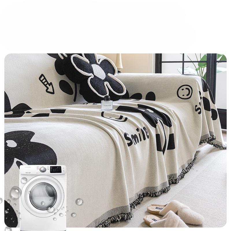 Chenille-Sofabezug-Handtuch, Vier Jahreszeiten, Universal-Sofabezug aus Leder im nordischen Stil, All-Inclusive-Universalbezug, rutschfester Sofabezug