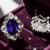 2025 Elegant Sapphire Blue Geometric Women's Ear Cuff Earrings